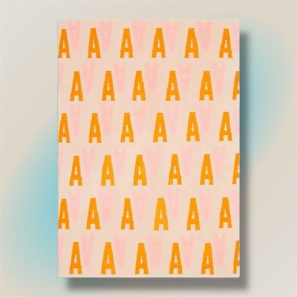 Baublebar “L” Mirror Image Letter Throw Blanket Pink & Orange - Picture 3 of 7